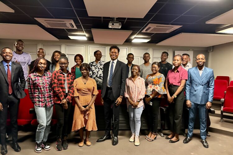 Family photo: David Muanda, CEO of Friendina College, poses for a picture with the attendees of the ELP Meeting at EquityBCDC in Kinshasa.