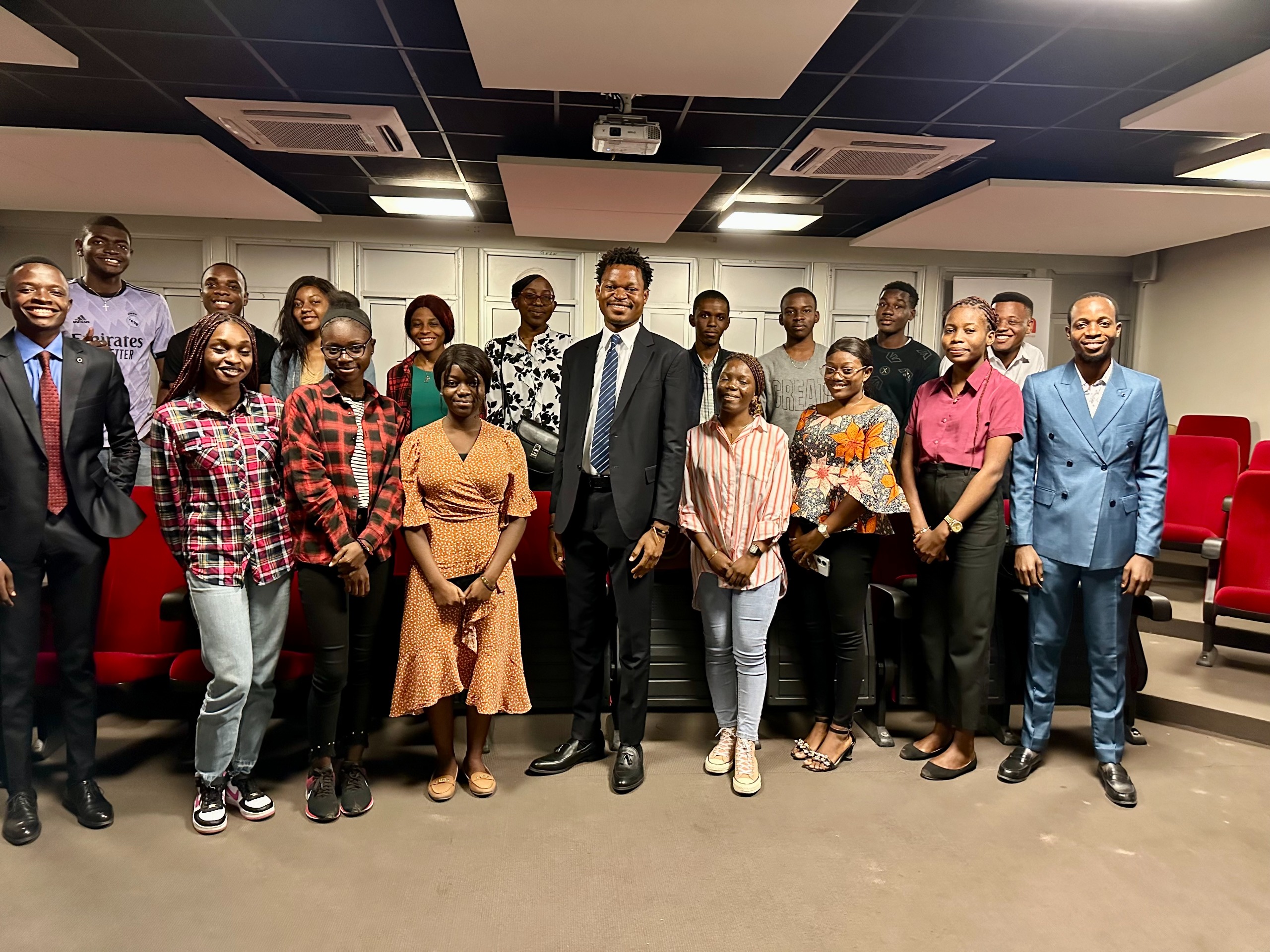 Family photo: David Muanda, CEO of Friendina College, poses for a picture with the attendees of the ELP Meeting at EquityBCDC in Kinshasa.