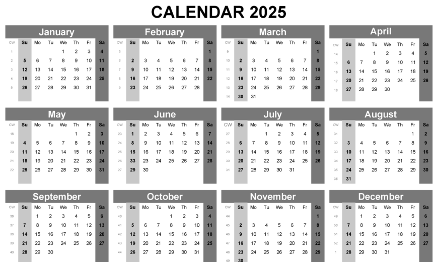 2025 Calendar